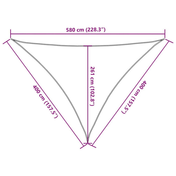 Pânză parasolar gri deschis 4x4x5,8m HDPE 160 g/m² triunghiular - WALTI WALTI