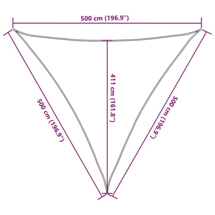Pânză parasolar gri deschis 5x5x5m HDPE 160 g/m² triunghiular - WALTI WALTI