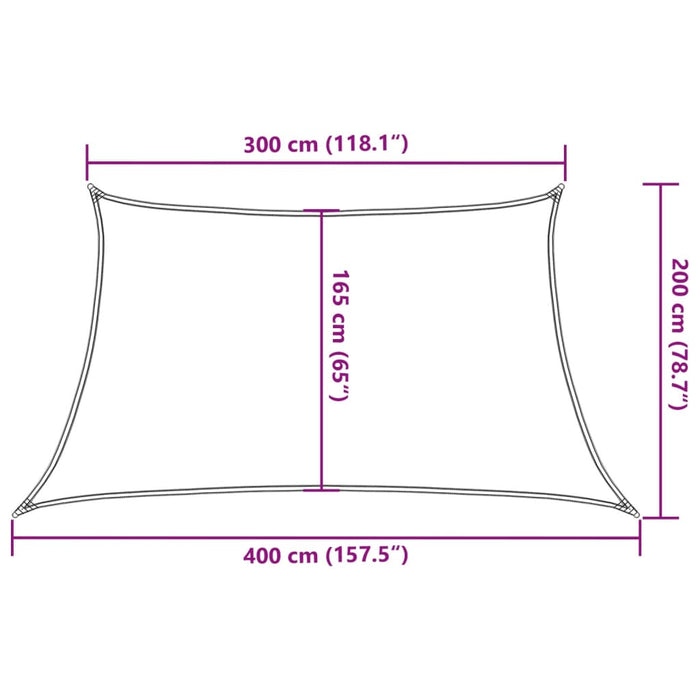 Pânză parasolar, gri deschis, trapez, 3/4x2 m, HDPE, 160 g/m² - WALTI WALTI
