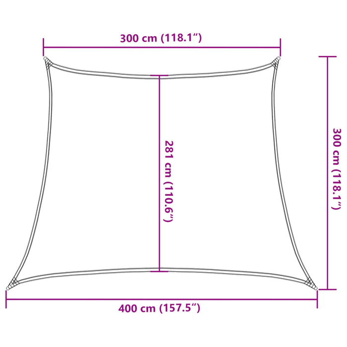 Pânză parasolar, gri deschis, trapez, 3/4x3 m, HDPE, 160 g/m² - WALTI WALTI