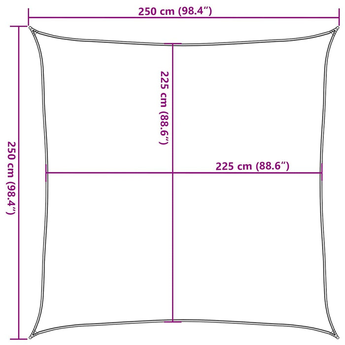 Pânză parasolar, nisipiu, 2,5x2,5 m, pătrat, 160 g/m², HDPE - WALTI WALTI