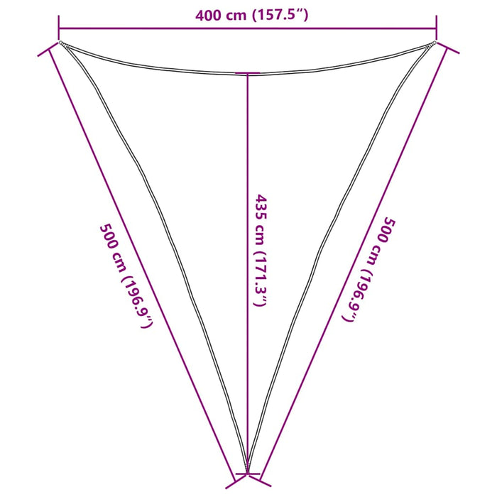 Pânză parasolar, nisipiu, triunghiular, 4x5x5 m, HDPE, 160 g/m² WALTI