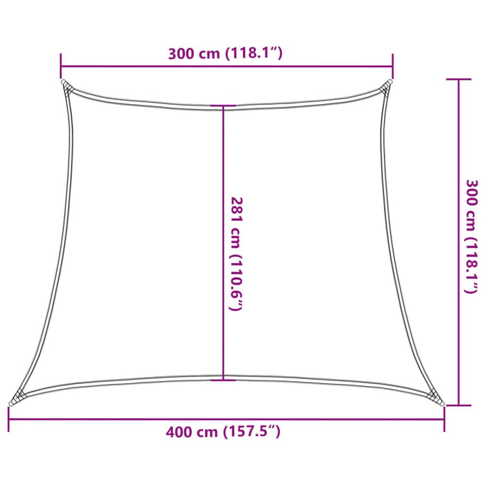 Pânză parasolar, gri deschis, trapez, 3/4x3 m, HDPE, 160 g/m² - WALTI WALTI