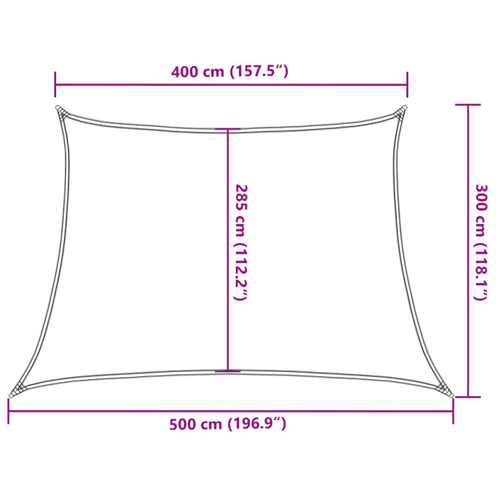 Pânză parasolar, gri deschis, 4/5x3 m, HDPE, 160 g/m², trapez - WALTI WALTI