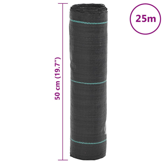 Membrană antiburuieni, negru, 0,5x25 m, PP - WALTI WALTI