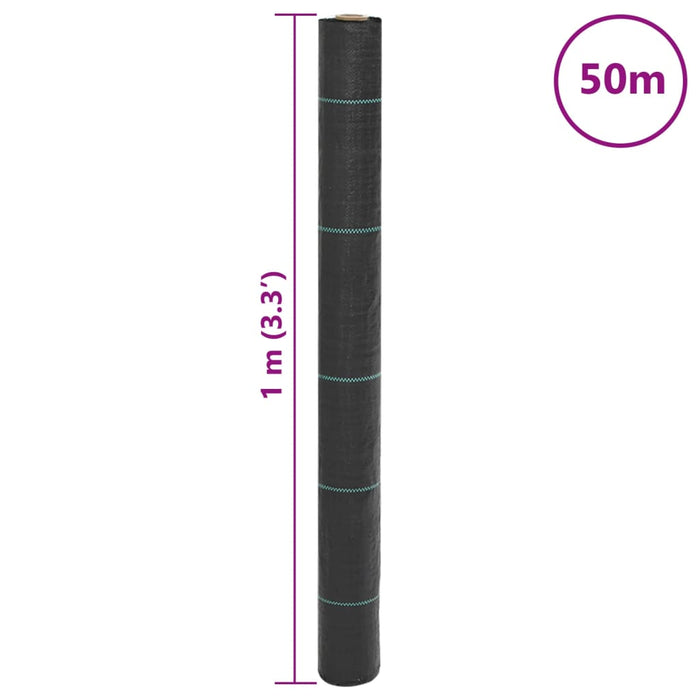 Membrană antiburuieni, negru, 1x50 m, PP - WALTI WALTI