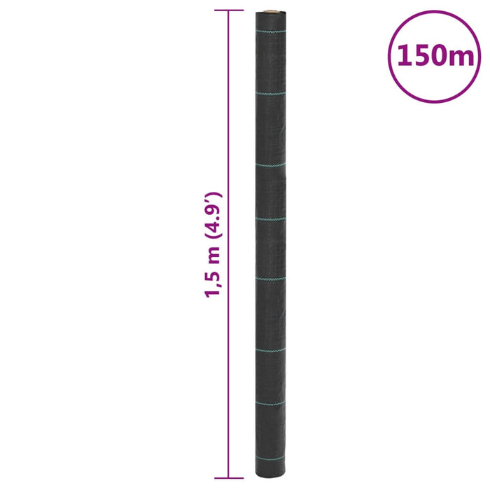 Membrană antiburuieni, negru, 1,5x150 m, PP - WALTI WALTI