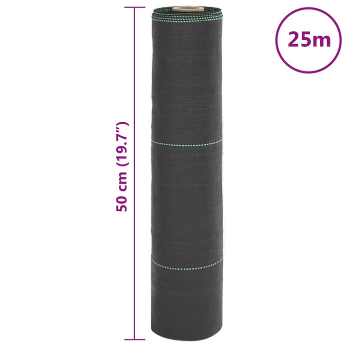 Membrană antiburuieni, negru, 0,5x25 m, PP - WALTI WALTI