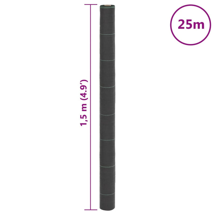 Membrană antiburuieni, negru, 1,5x25 m, PP - WALTI WALTI