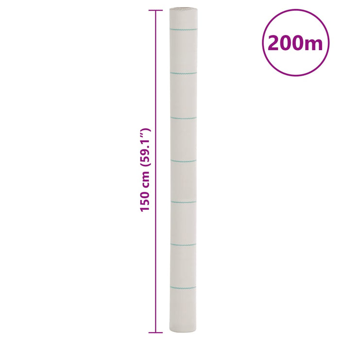 Membrană antiburuieni, alb, 1,5x200 m, PP - WALTI WALTI