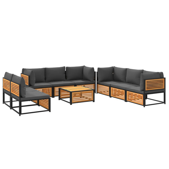 Set de canapele de grădină cu perne, 9 piese, lemn masiv acacia - WALTI WALTI