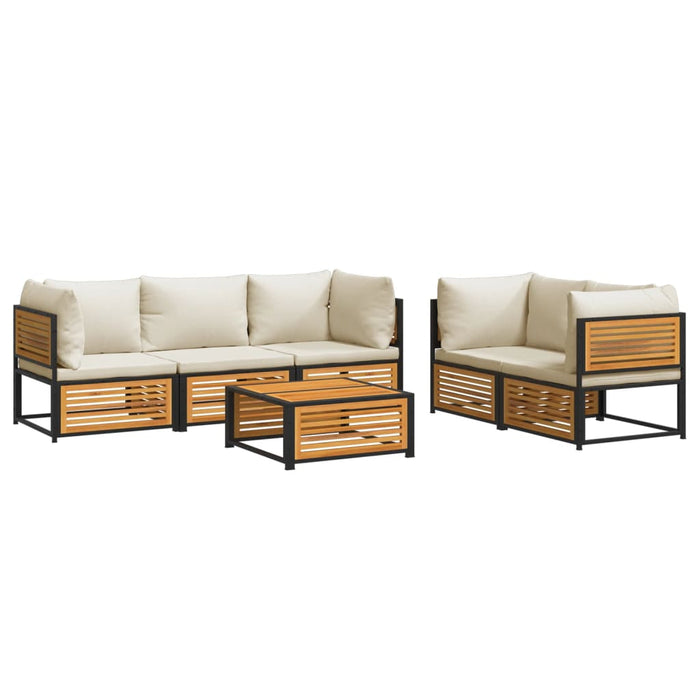 Set de canapele grădină cu perne, 6 piese, lemn masiv acacia WALTI