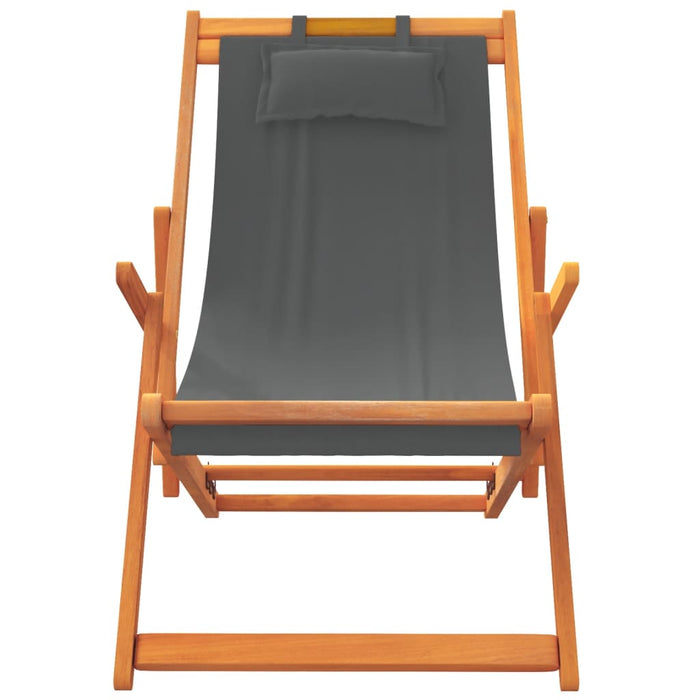 Scaune de plajă pliante, 2 buc., gri, material textil - WALTI WALTI