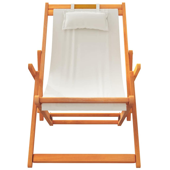 Scaune de plajă pliante, 2 buc., crem, material textil - WALTI WALTI