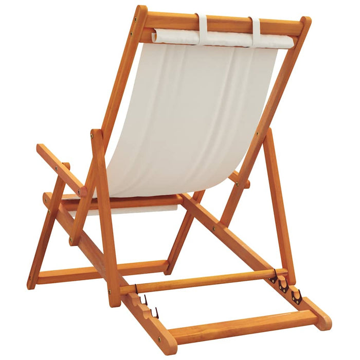 Scaune de plajă pliante, 2 buc., crem, material textil - WALTI WALTI