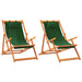 Scaune de plajă pliante, 2 buc., verde, material textil - WALTI WALTI