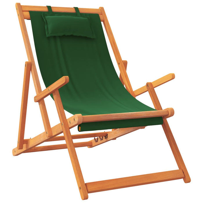 Scaune de plajă pliante, 2 buc., verde, material textil - WALTI WALTI