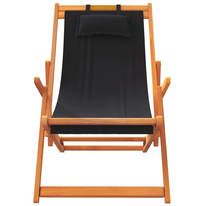 Scaune de plajă pliante, 2 buc., negru, material textil - WALTI WALTI