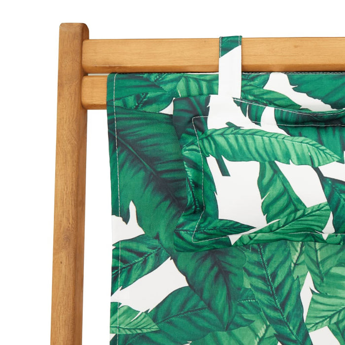 Scaune de plajă pliabile 2 buc model frunze, textil/lemn masiv - WALTI WALTI