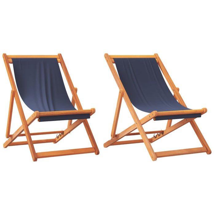 Scaune de plajă pliante, 2 buc., albastru, material textil - WALTI WALTI