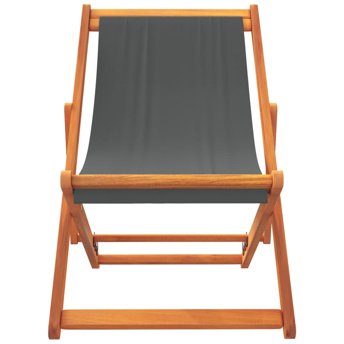 Scaune de plajă pliante, 2 buc., gri, material textil - WALTI WALTI