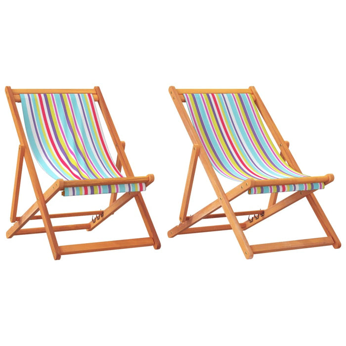 Scaune de plajă pliante, 2 buc., multicolor, material textil - WALTI WALTI