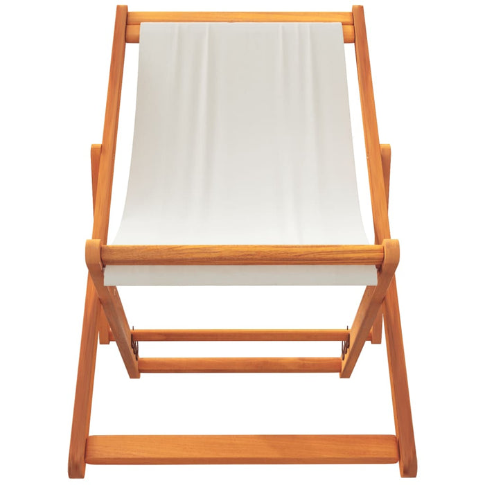 Scaune de plajă pliante, 2 buc., alb crem, material textil - WALTI WALTI