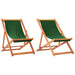 Scaune de plajă pliante, 2 buc., verde, material textil - WALTI WALTI