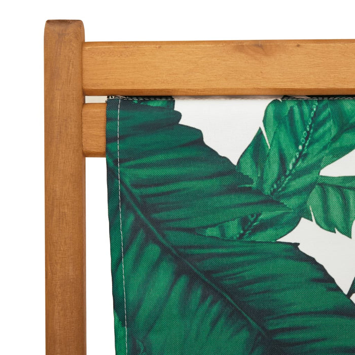 Scaune de plajă pliabile 2 buc model frunze, textil/lemn masiv - WALTI WALTI