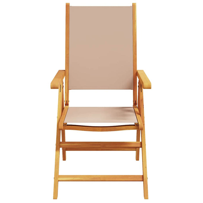 Scaune pliante rabatabile, 4 buc., material textil taupe și lemn masiv WALTI