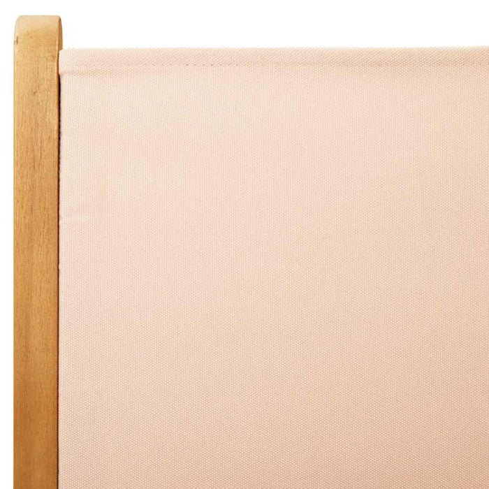 Scaune pliante rabatabile, 6 buc., material textil bej și lemn masiv WALTI
