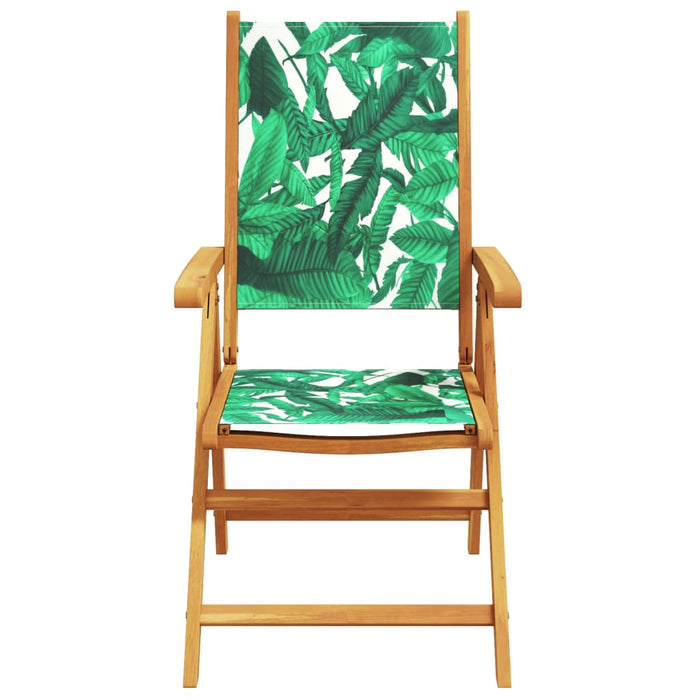 Scaune de grădină rabatabile 6 buc., textil verde/lemn masiv - WALTI WALTI