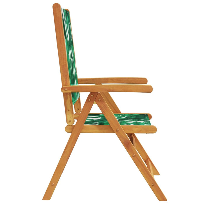 Scaune de grădină rabatabile 6 buc., textil verde/lemn masiv - WALTI WALTI