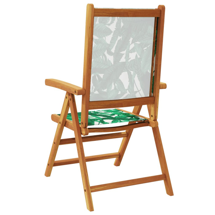 Scaune de grădină rabatabile 6 buc., textil verde/lemn masiv - WALTI WALTI