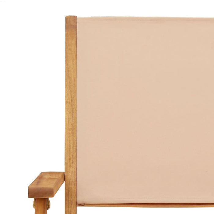 Scaune pliante 6 buc. Material textil bej și lemn masiv WALTI