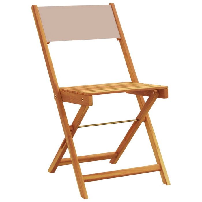 Scaune de grădină pliabile 6 buc., textil taupe/lemn masiv - WALTI WALTI
