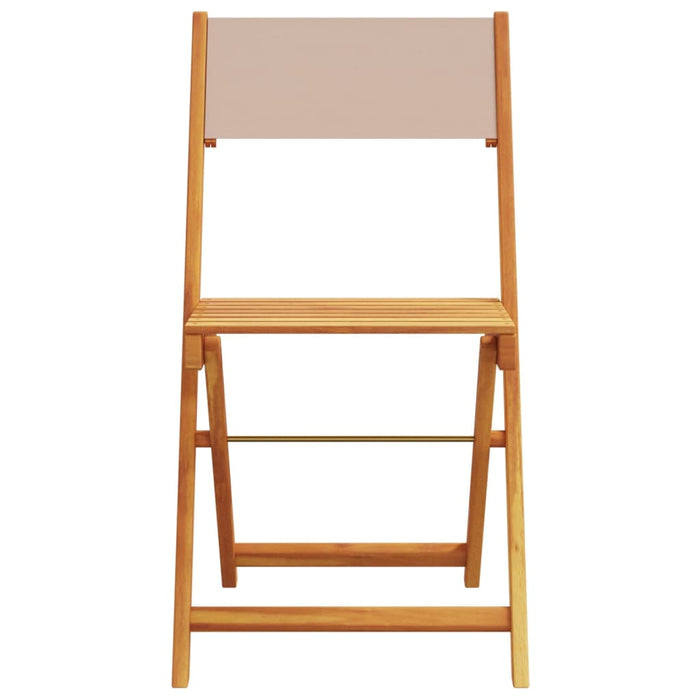 Scaune de grădină pliabile 6 buc., textil taupe/lemn masiv - WALTI WALTI
