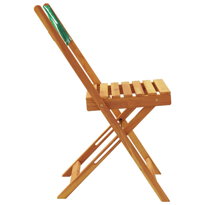 Scaune de grădină pliabile 6 buc., textil verde/lemn masiv - WALTI WALTI