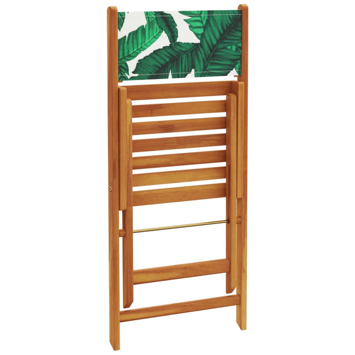 Scaune de grădină pliabile 6 buc., textil verde/lemn masiv - WALTI WALTI