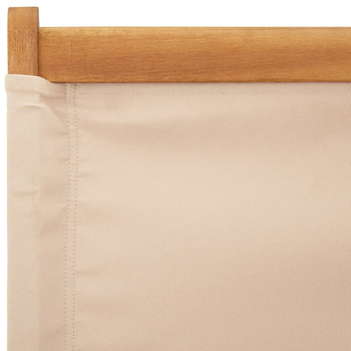 Scaune pliante 6 buc. Material textil bej și lemn masiv WALTI