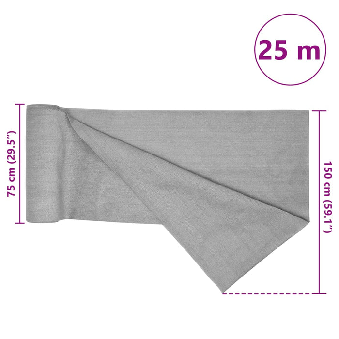 Plasă pentru intimitate, gri deschis, 1,5x25 m, HDPE, 195 g/m² - WALTI WALTI