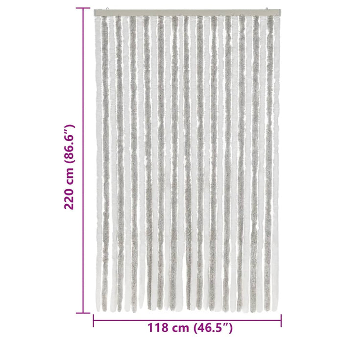 Perdea pentru insecte, gri deschis și alb, 118x220 cm, chenille - WALTI WALTI