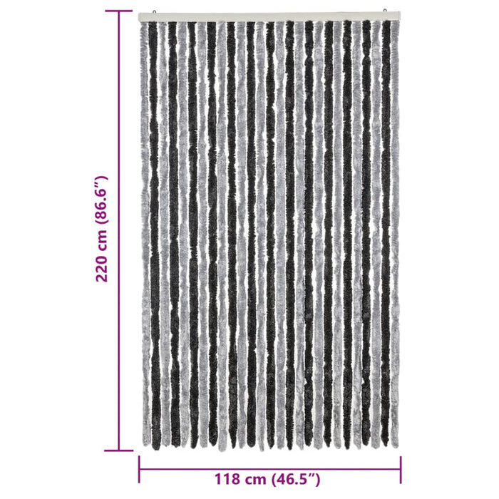 Perdea pentru insecte, gri și negru, 118x220 cm, chenille - WALTI WALTI