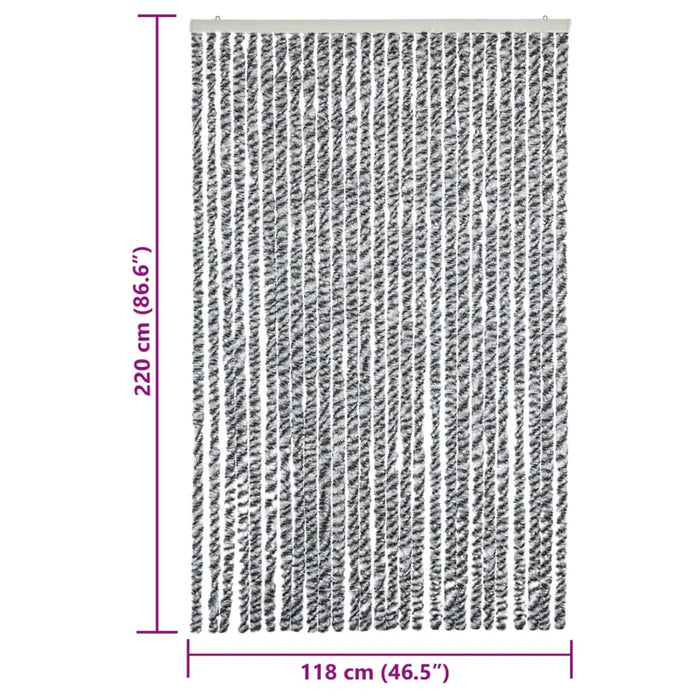 Perdele pentru insecte, gri și alb/negru, 118x220 cm, chenille - WALTI WALTI