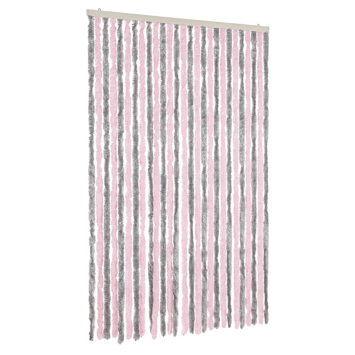 Perdea pentru insecte gri argintiu și roz, 118x220 cm, chenille - WALTI WALTI