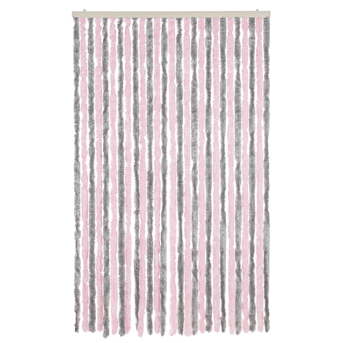 Perdea pentru insecte gri argintiu și roz, 118x220 cm, chenille - WALTI WALTI