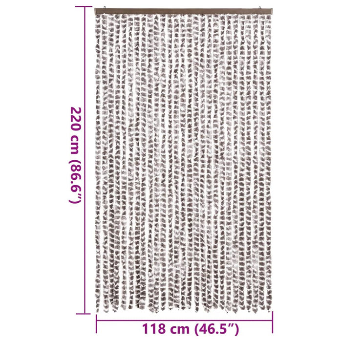 Perdea pentru insecte, gri taupe și alb, 118x220 cm, chenille - WALTI WALTI