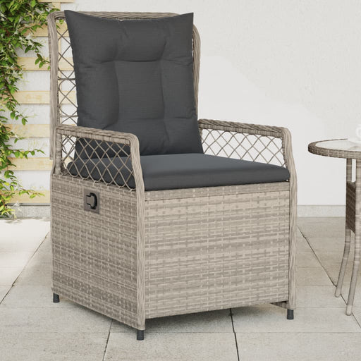 Scaune de grădină rabatabile, 2 buc., gri deschis, poliratan - WALTI WALTI