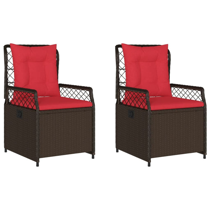 Scaune de grădină rabatabile, 2 buc., poliratan maro - WALTI WALTI