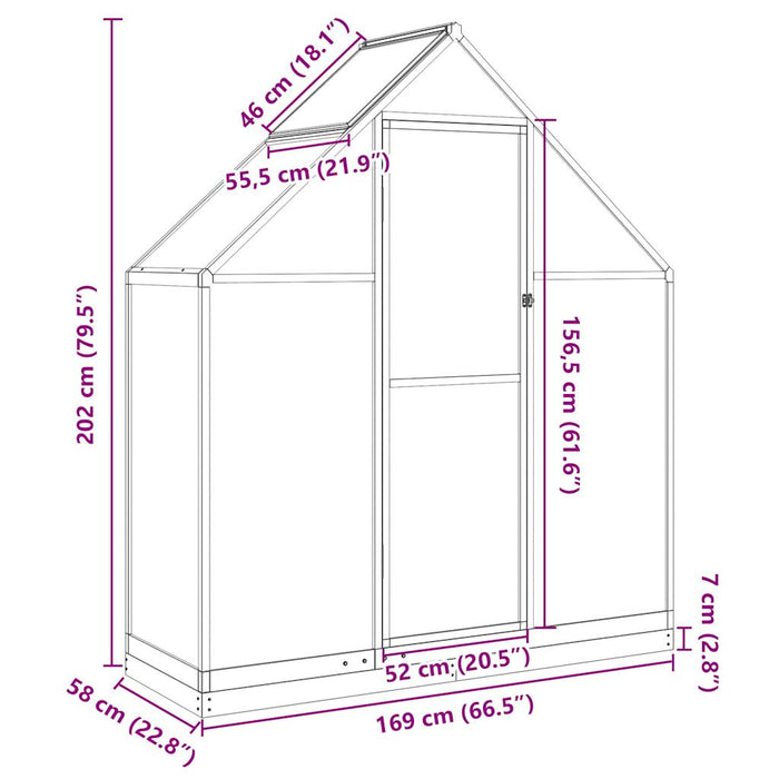 Sere cu cadru de bază, argintiu, 169x58x202 cm, aluminiu - WALTI WALTI